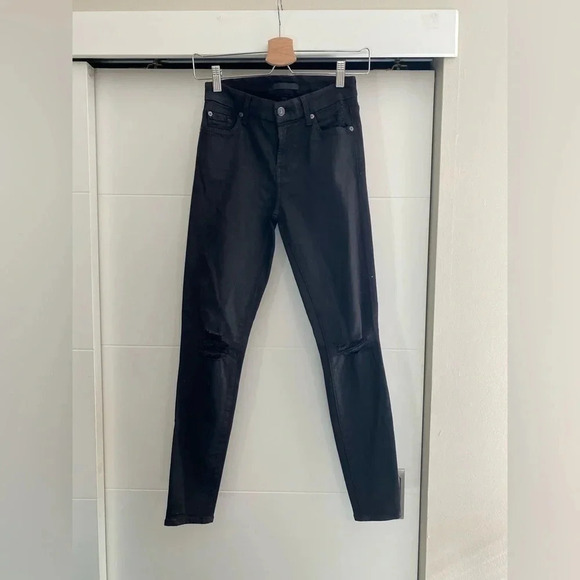 Metallic High Rise Skinny Ankle 7 For All Mankind Jeans - Picture 3 of 8